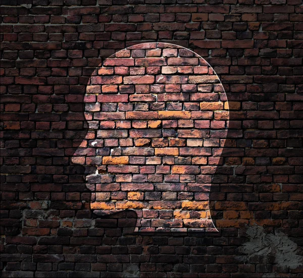Głowa ze ściany — Zdjęcie stockowe