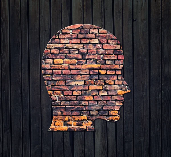 Head with  wall — Stock Photo, Image