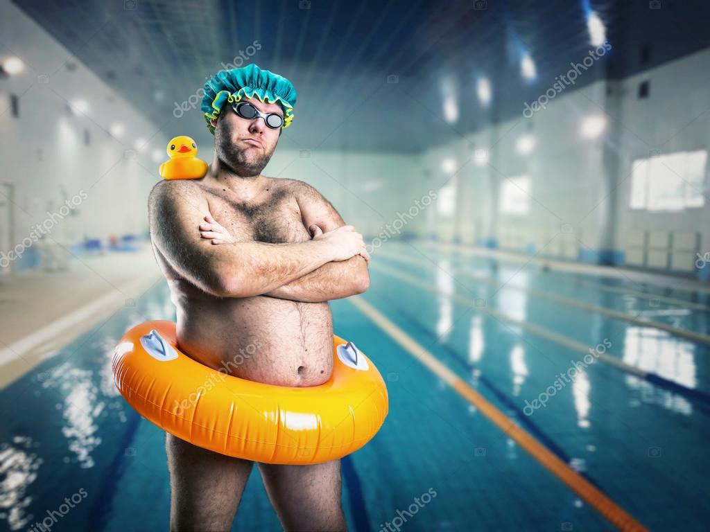 man in floaties