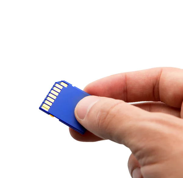 Karty pamięci flash w ręku — Zdjęcie stockowe