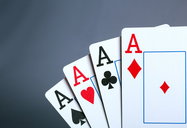 Closeup of four aces