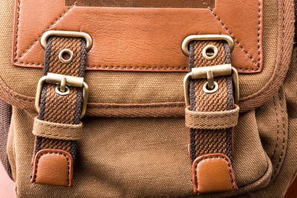 Brown mochila fivela — Fotografia de Stock