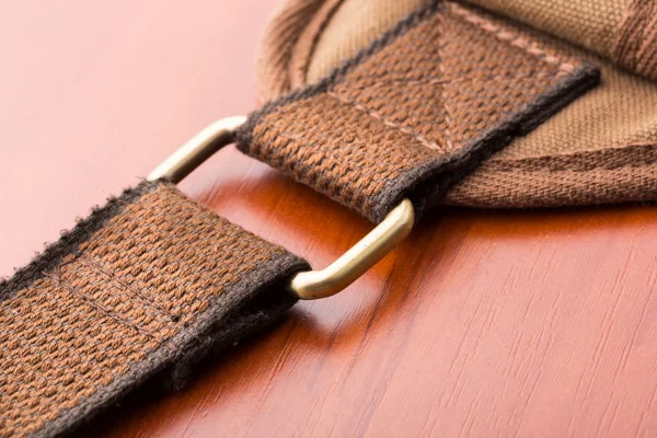 Brown backpack buckle — Stock Photo, Image