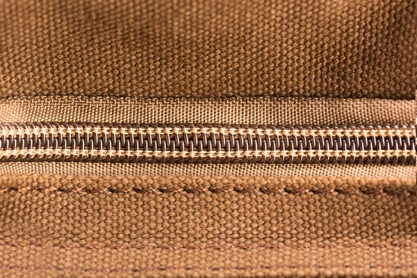 Brown texture with zipper — Stock Photo, Image