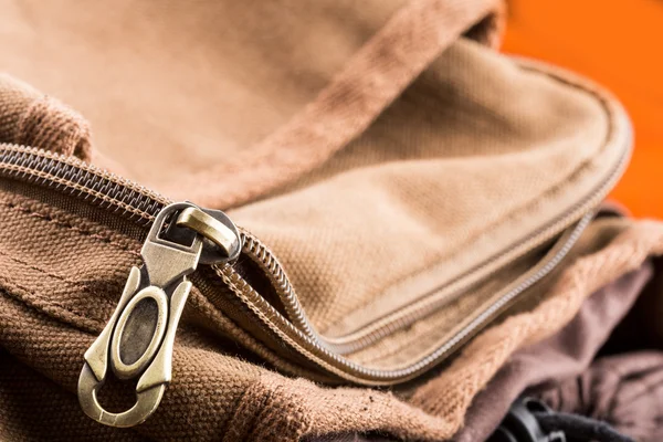 Bag with open zipper — Stock Photo, Image