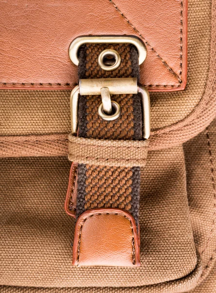 Brown backpack buckle — Stock Photo, Image