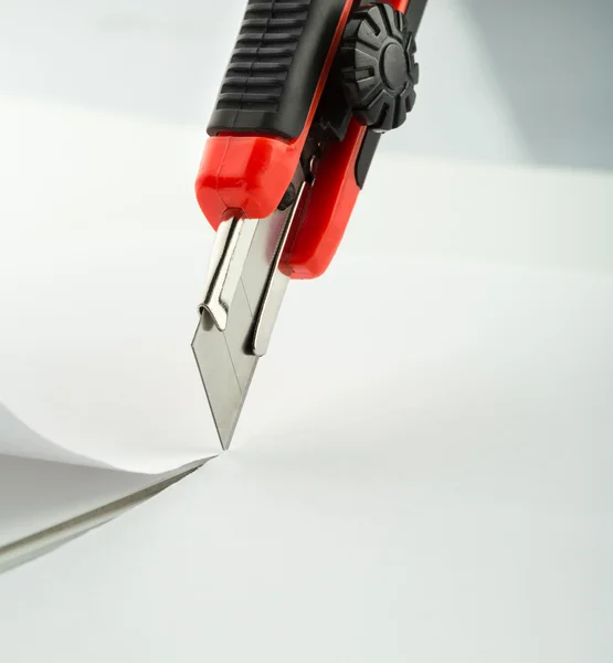 Red office knife — Stock Photo, Image