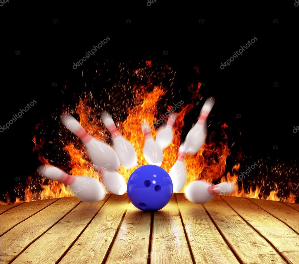 Bowling strike in the fire — Stock Photo © Nomadsoul1 62687307
