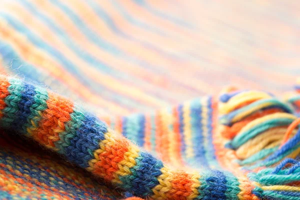 Knitted multicolored scarf — Stock Photo, Image