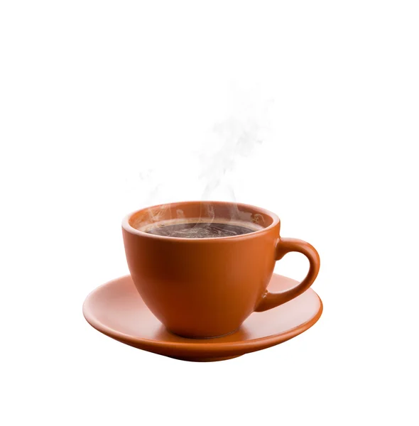 Kop warme koffie geïsoleerd — Stockfoto