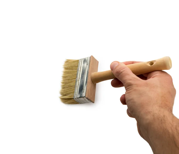 Hand with brush tool — Stock Photo, Image