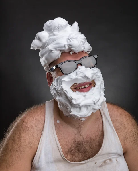 Homem sorrindo estranho em óculos — Fotografia de Stock