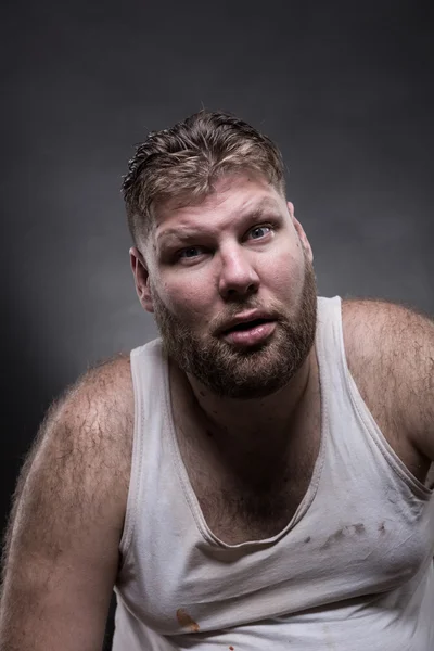 Adult surprised man with beard — Stock Photo, Image