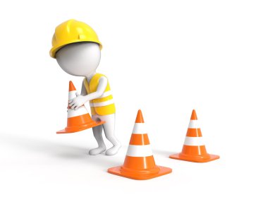 Koniler ile kask içinde çalışır