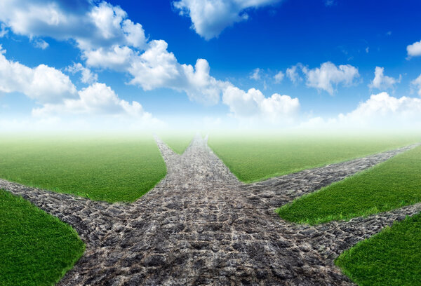 Country road with ways