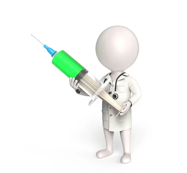 Doctor person with syringe — Stock Photo, Image