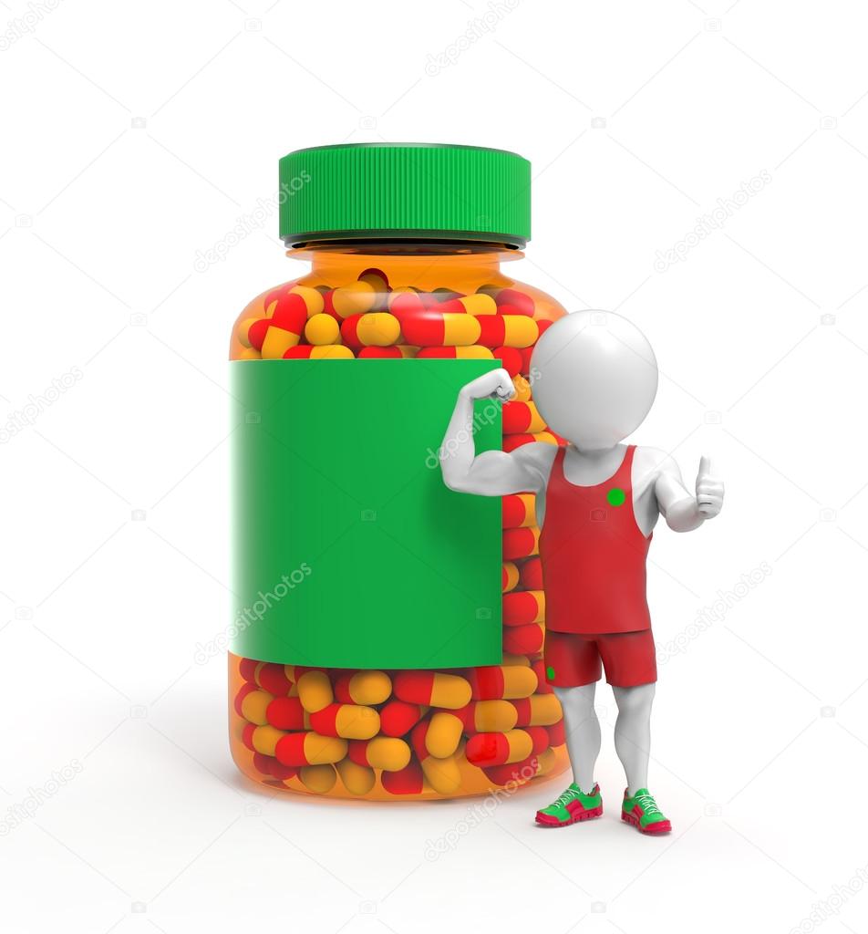 Person as sportsman with steroids pills — Stock Photo © Nomadsoul1 ...