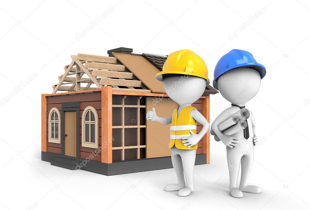 Engineer and architect over house