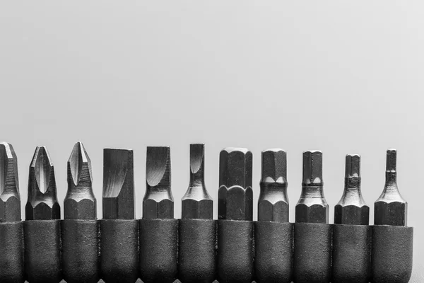 Macro of screwdriver bits — Stock Photo, Image