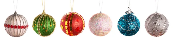 Різдвяні кульки в ряд — стокове фото