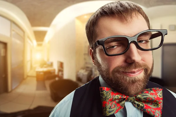 Mutlu hipster adam — Stok fotoğraf