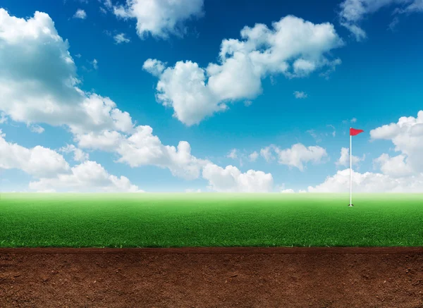 Golf rode vlag — Stockfoto