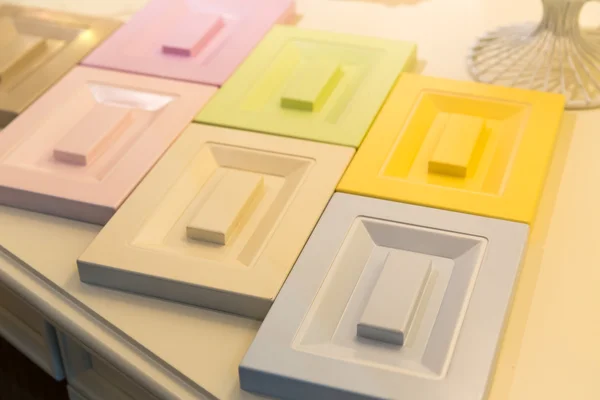 Multicoloured wooden drawers — Stock Photo, Image