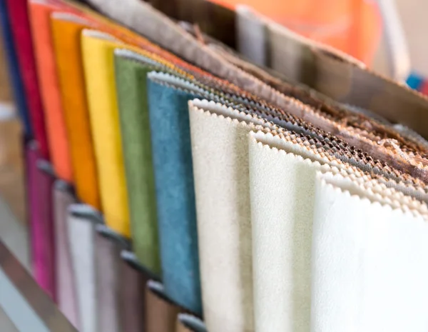 Colorful samples of fabrics — Stock Photo, Image