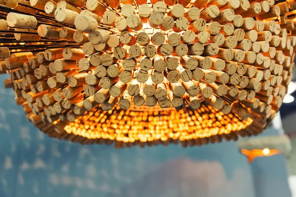 Modern cork chandelier — Stock Photo, Image