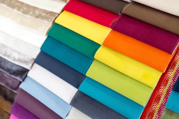 Colorful samples fabrics — Stock Photo, Image