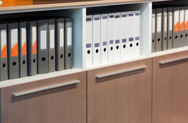 Folders with documents in the row