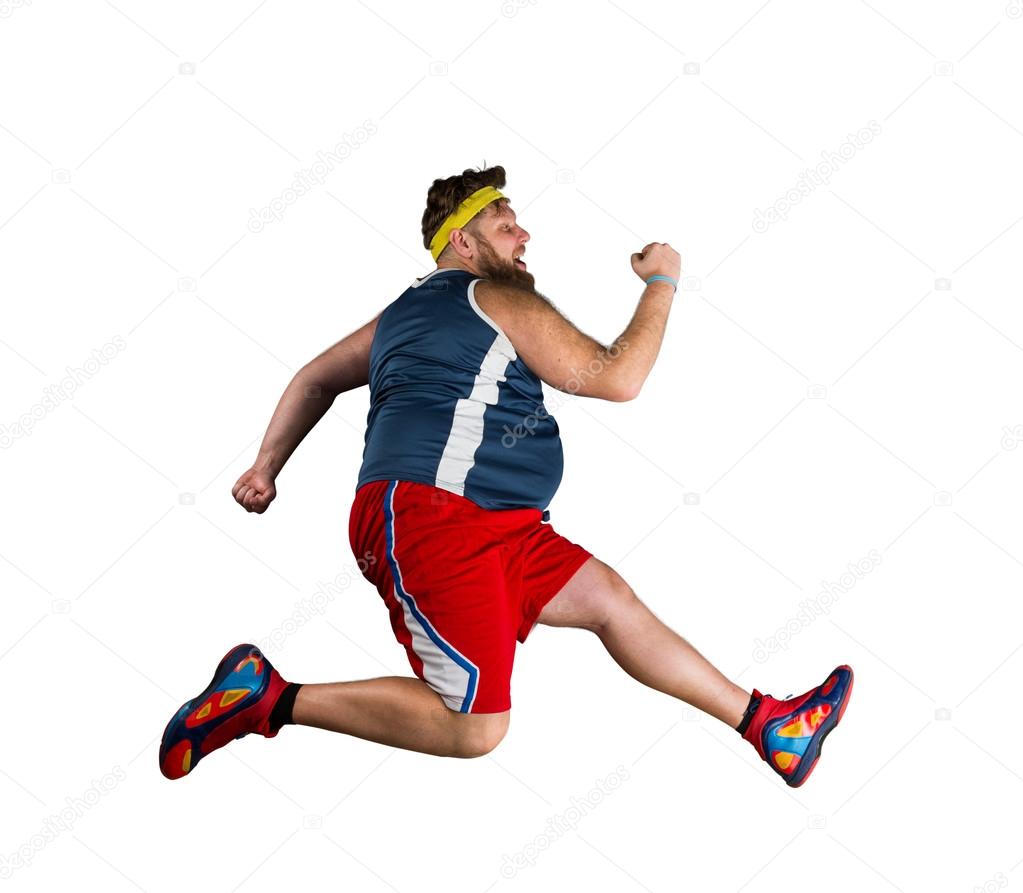 Hombre gordo corriendo fotos de stock, imágenes de Hombre gordo corriendo  sin royalties | Depositphotos