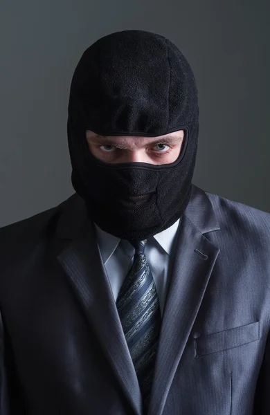 Ladrão em máscara preta — Fotografia de Stock