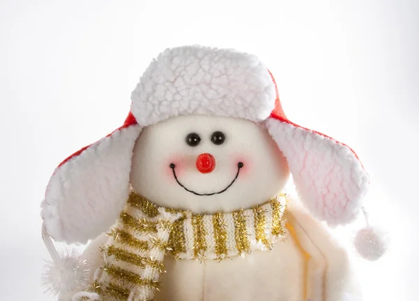 Christmas snowman glimlachen — Stockfoto
