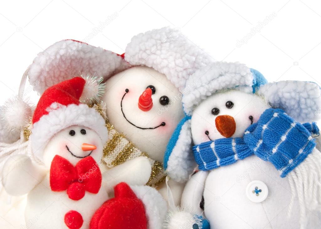 Three Christmas snowmen
