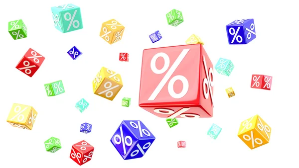 Alá a százaléka kocka — Stock Fotó