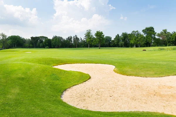 Golf field with sand zone — Stock Photo, Image
