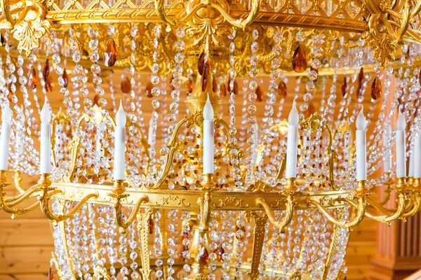 Modern gilded chandelier — Stock Photo, Image