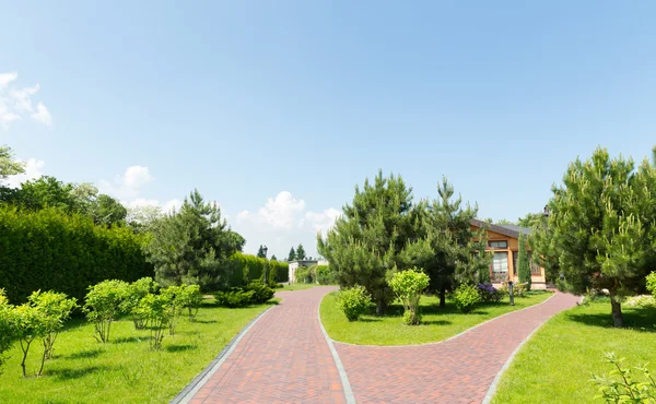 Longues ruelles pavées en pierre — Photo