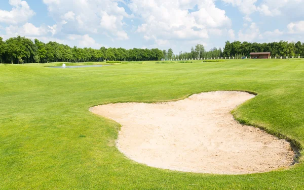 Golf field with sand zone — Stock Photo, Image