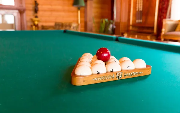 Luxurious billiard table with balls — Stock Photo, Image