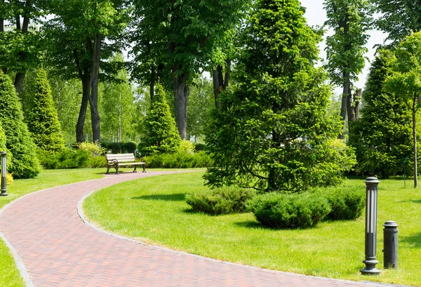 Curved alley in park — Stok fotoğraf