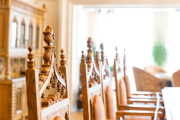 Wooden luxurious comfortable chairs — Stock Photo, Image