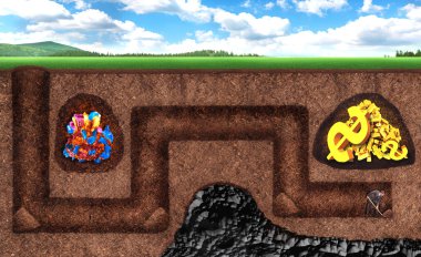 Businessman can't get treasure underground