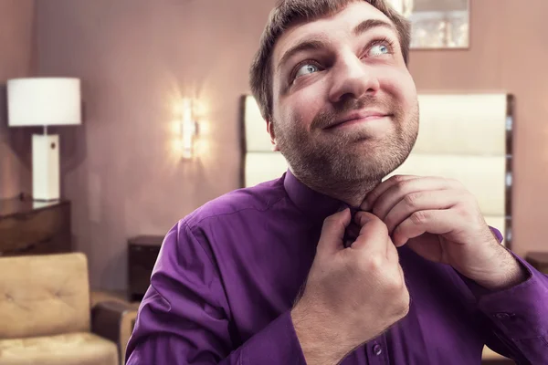 Bearded man button up shirt — Stock Photo, Image