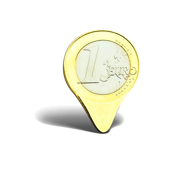 一欧元硬币指针 — 图库照片