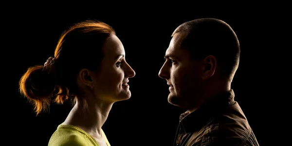 Vrouw en man gezichten — Stockfoto