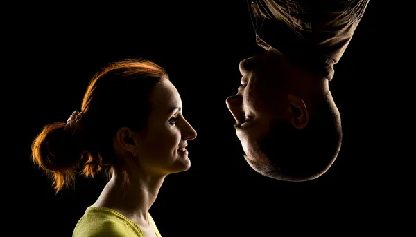 Woman's and man's faces — Stock Photo, Image