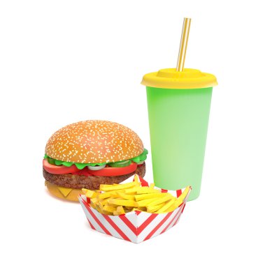 Hamburger ve patates kızartması