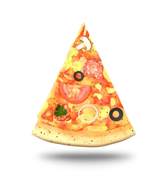 Big slice of tasty pizza — Stock Photo, Image